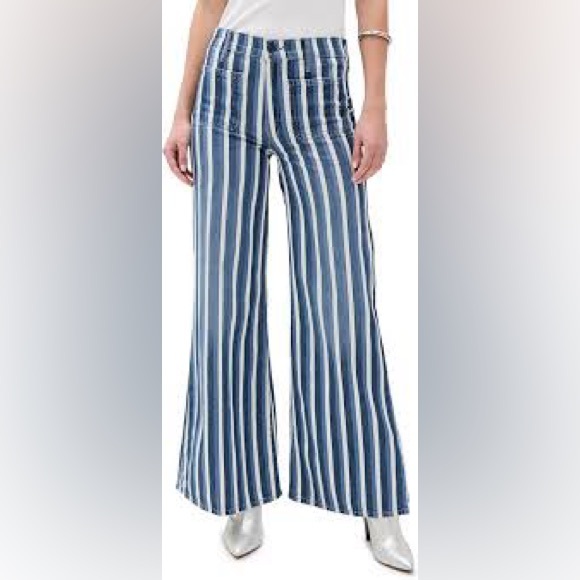 Mother NWOT Twister Patch Pocket Striped Jeans Sz 31 - Picture 4 of 9